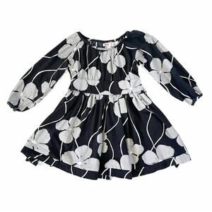 Kit + Lili Girls Black and Silver Floral Dress Size 5